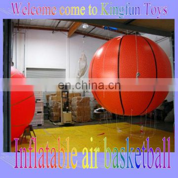 Inflatable helium basketball in sky