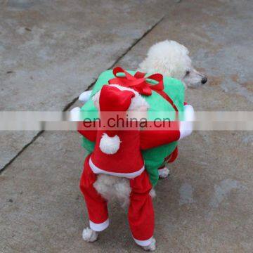 New Version Pet Dog Back-Carry Gift Costume Clothes BackCarrying With Presents For Party Xmas Christmas Present photo-4