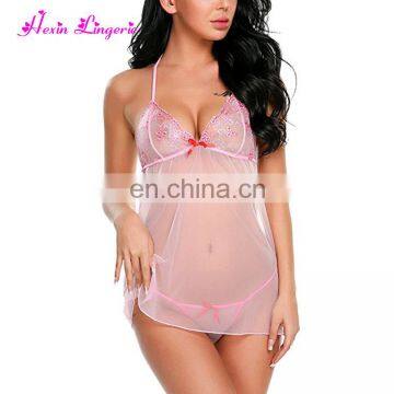 New Design Voluptuous Pink Adjustable Straps Babydoll Lingerie