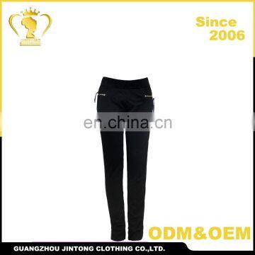 Elegant women casual black trousers pants 2016 Guangzhou factory wholesale