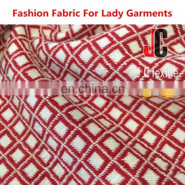 B2788JC textile shaoxing polyester spandex jacquard check prime knit fabric