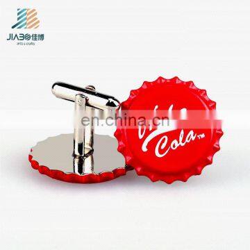 hot sell wholesale Wine bottle cap shape metal custom cufflinks for men