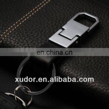 Chrome Plated Plus Leather Designer Keychain photo-4