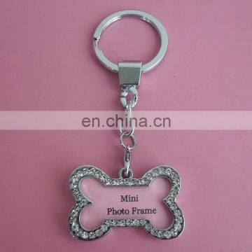 pink dog tags keychain with rhitestone engraved pet tag keyring