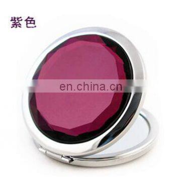 colorful round acrylic decoration compact mirror metal pocket mirror