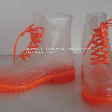 2026 Popular Style Women Shoes,New Fashion Transparent Lady Rain Shoes,Transparent PVC Rain Shoes photo-5