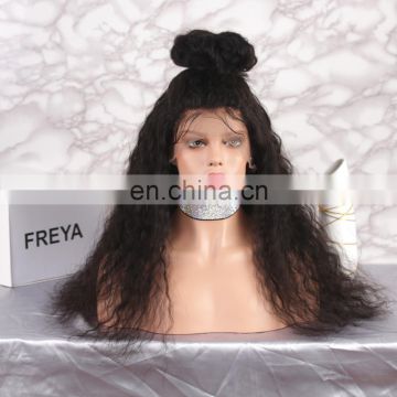 Raw virgin unprocessed human hair CURLY full lace wig with baby hair