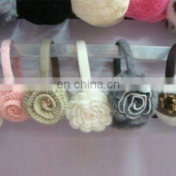 flower pattern knitting ear muff