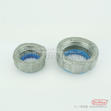 Driflex insulating and throat conduit end bushing for rigid fittings