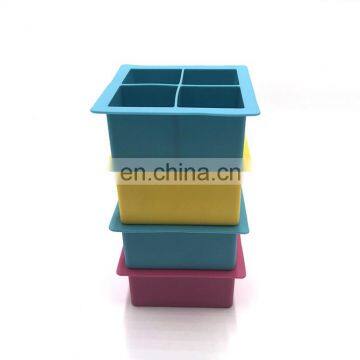 Practical Silicone Ice Cube Box and Mold With Square Shape and 4 Plaid for Cake in Summer photo-3