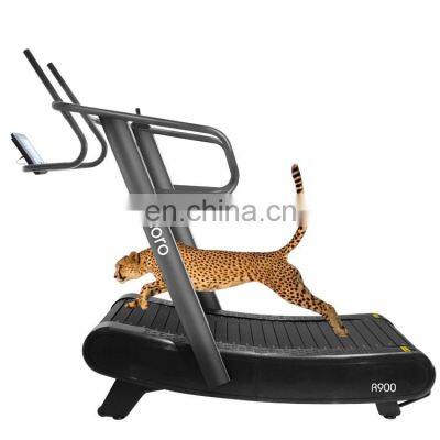 Curved treadmill & air runner exercise equipment with resistance bar low noise and best price commercial gym equipment