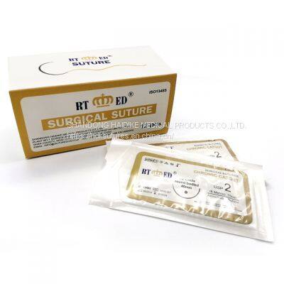 Absorbable Surgical Plain Cought Suture With Neddle, ISO CE Fsccertification, USP7/0-USP4 photo-2