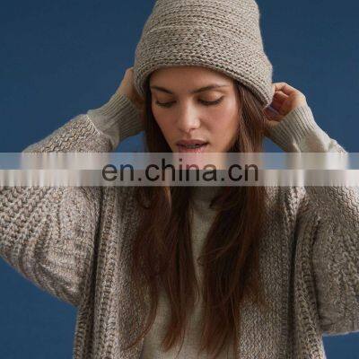 Женский зимний кимоно-карддиган из шерсти и cashmere с рябой трикотажной текстурой photo-3