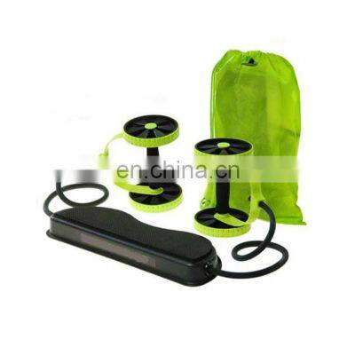 2021 Hot Selling Color Box Packaging Ab Muscle Training Two Wheel Stretch Handle Abdominal Wheel With Kneeling Pad