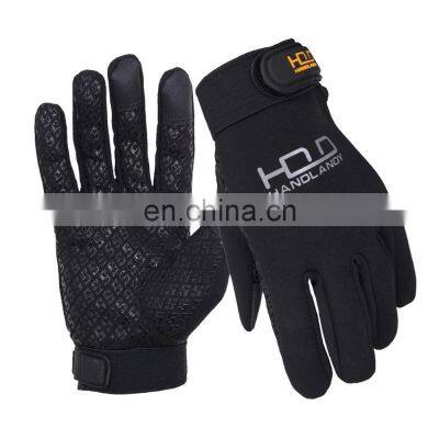 HDD Black in stock  custom windproof gloves full finger warm touch screen gloves winter sport gym cycling Racing gloves