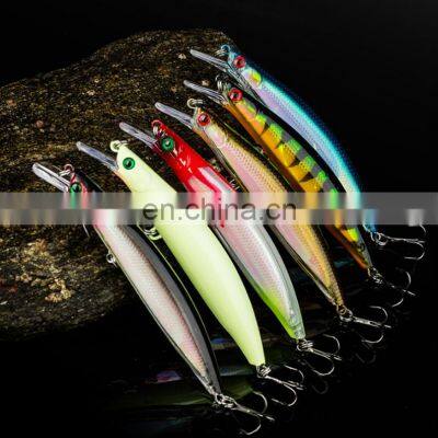 New 110mm 14g Hard Bait Box Packaging Sea Beach Boat Laser Big Minnow Lifelike Flaoting Red and White Surf Fishing Lure