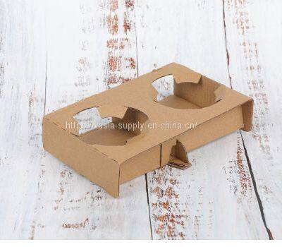Wholesale price 2 cup cardboard drink carrier cardboard cup holder tray