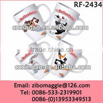 Belly Shape Best Quality Promotional Ceramic Soup Decal Cups with Cartoon Design and Wholesale Price