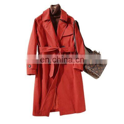 2020 New Arrivals women Double Breasted CASUAL women long trench coat ladies women trench coat