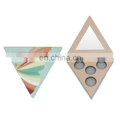 Pentagram custom label empty luxury eyeshadow palette packaging cardboard rainbow eyeshadow palette