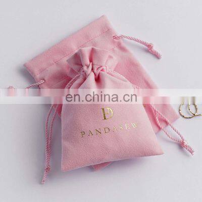 PandaSew Luxury Pink Gift Package Velvet Suede Drawstring Bag for Jewelry Pouch