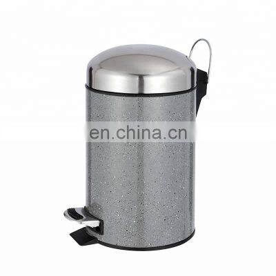 New European Style Dustbin Household Office Dustbin with Strong Pedal and Soft Close Marble Surface High Quality Pedal Dust Bin