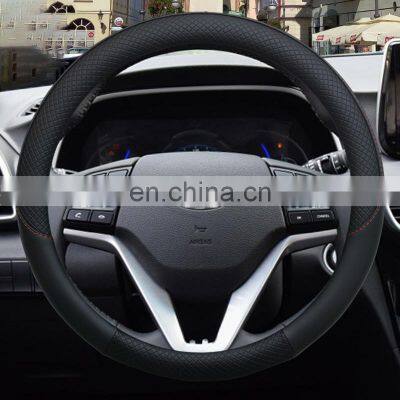 2021 New Leather Car Steering Wheel Cover Suitable for Hyundai I30 Kona I10 I35 Accessories Steering Wheel Cover photo-3