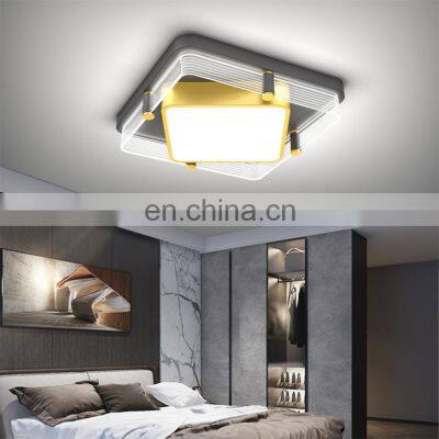 High Quality Indoor Decoration Bedroom Living Room Black Gold Modern Iron Acrylic LED Ceiling Lamp