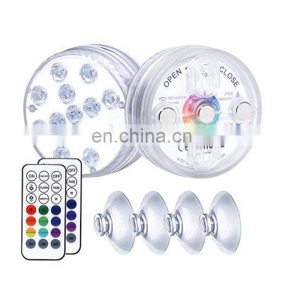 IP68 Waterproof Lamp Magnet Underwater Use Remote Control Submersible Led Light For Swimming Pools