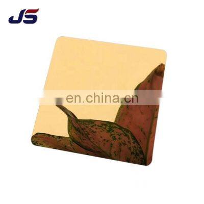 Factory Price ss Gold Mirror Sheet Astm 201 304 0.5mm 1mm 1.5mm Thick Gold Mirror Stainless Steel Sheet
