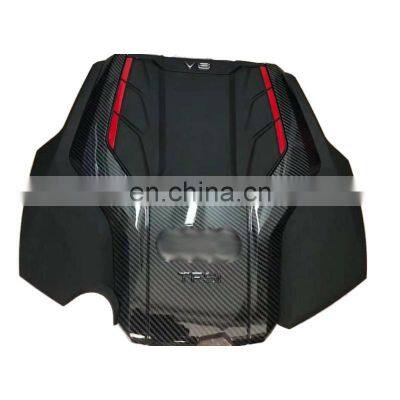 Carbon Fiber Black Hood For Au di A4 A52019 2020 2021 Engine Cover