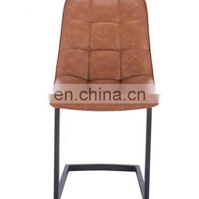 Popular Leather Dining Chair Square Seat With Sliver Leg photo-5