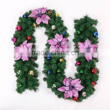 New 180cm to 300cm artificial christmas garland with flower