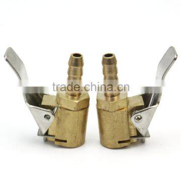 2 pcs Useful Auto Car Tire Inflator Valve Air Chuck Connector 6mm Brass Clip On