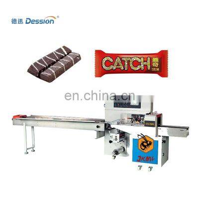 wafer biscuits/cake/candy chocolate bar pillow type automatic flow servo packing machine suppliers