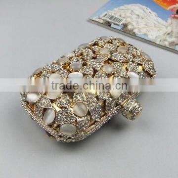 Brilliant Diamond Metal Frame Luxury Evening Party Clutch Bag With Chain For Women