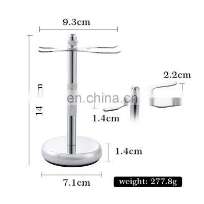 Men Stainless Steel Metal Shaving Brush and Razor Holder Shaving Stand photo-3