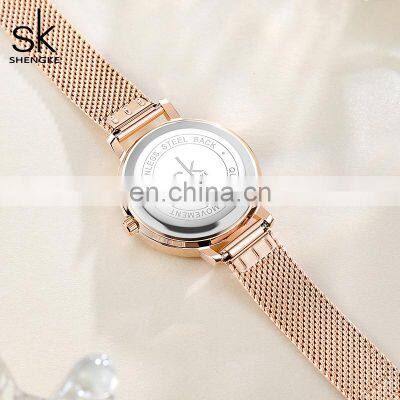 SHENGKE Diamond Dress Watches SK Woman K0163L Female Fashion Casual Watches Clock Reloj Mujer photo-4