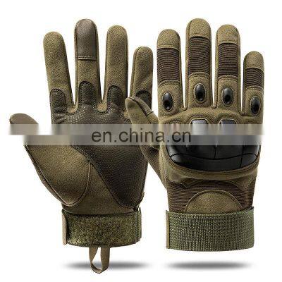 Custom Outdoor Sport Motorcycle Touch Screen Hard Knuckle Full Finger Combat Tactical Gloves For Winter photo-2