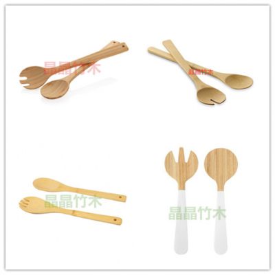 Bamboo salad serving spoon set utensil set,bamboo salad spoon set,bamboo spoon and fork