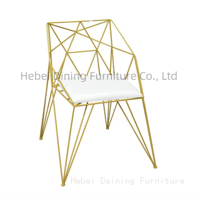 Hollow Gold Wire Chair With Soft Cushion DC-W03 photo-4