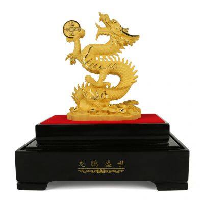 Velvet Sand Gold Crafts Chinese Dragon photo-4