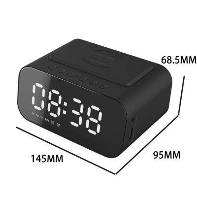 BT510 Wireless Bedside Cabinet Night Table Desktop LED Display Alarm Clock Temperature FM AUX in Function Wireless Charging BT photo-6
