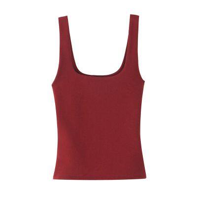 2025 summer new fashion temperament beautiful back sleeveless wide shoulder strap T-shirt
