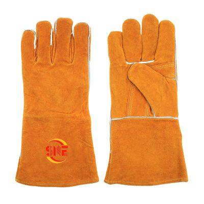 Snellsafety Welding Gloves Cow Split Leather Soldering Gloves 14 Inch Welder Work Gloves
