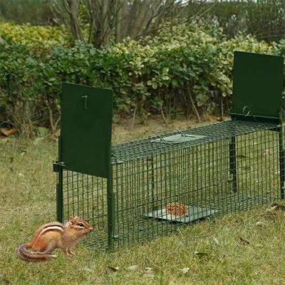 Double Door Entry Collapsible Animal Trap Cage Possum Cat Folding Live Animal Cage Trap photo-2