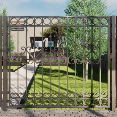 Villa and Residential Project Fencing, Privacy Wrought Iron Garden Fence with Modern Timeless Patterns, Wholesale