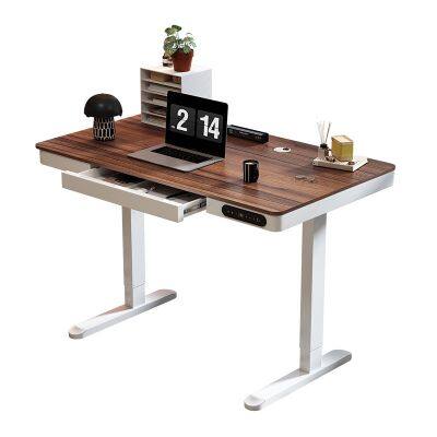 Electric Standing Desk - Hand Lift Glass Study Table for Living Room - Enhanced Work Experience with Linear Actuator | Modern Office Furniture