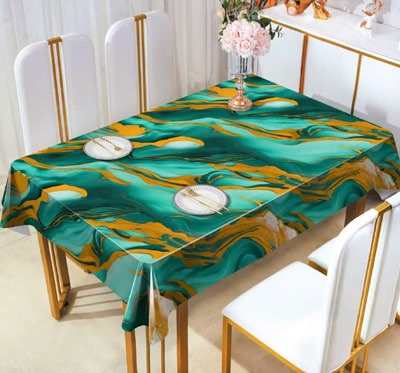 marble PVC tablecloth, waterproof, oil-proof, easy to clean, perfect for home dining