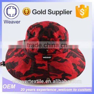 Wholesale red camouflage fishing cap bucket hats